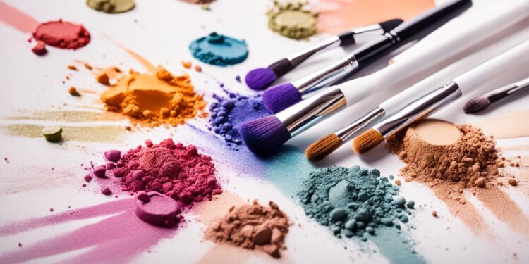 Lidschatten-Pinsel im Einsatzbereich