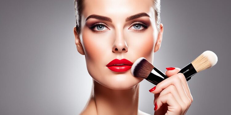 Rouge-Pinsel Anwendung