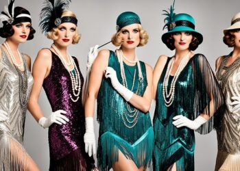 Flapper-Kleider und Charleston-Outfits