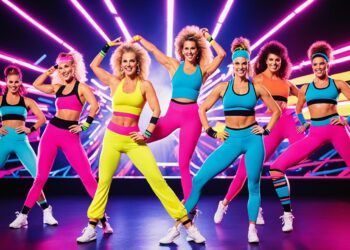 Neonfarben und Aerobic-Outfits