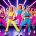 Neonfarben und Aerobic-Outfits
