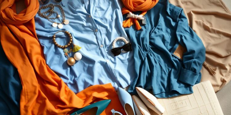 Blaue Mode Farbkombinationen