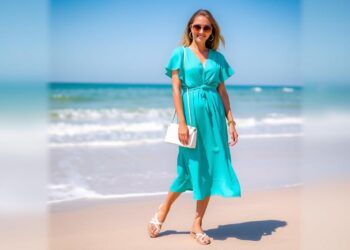 Türkis und Weiß Sommeroutfit